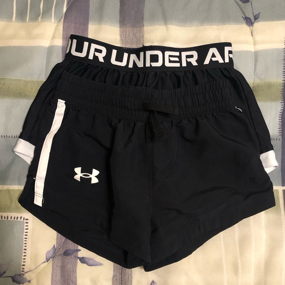 Girls Under Armour Athletic Shorts with Elastic Waistband